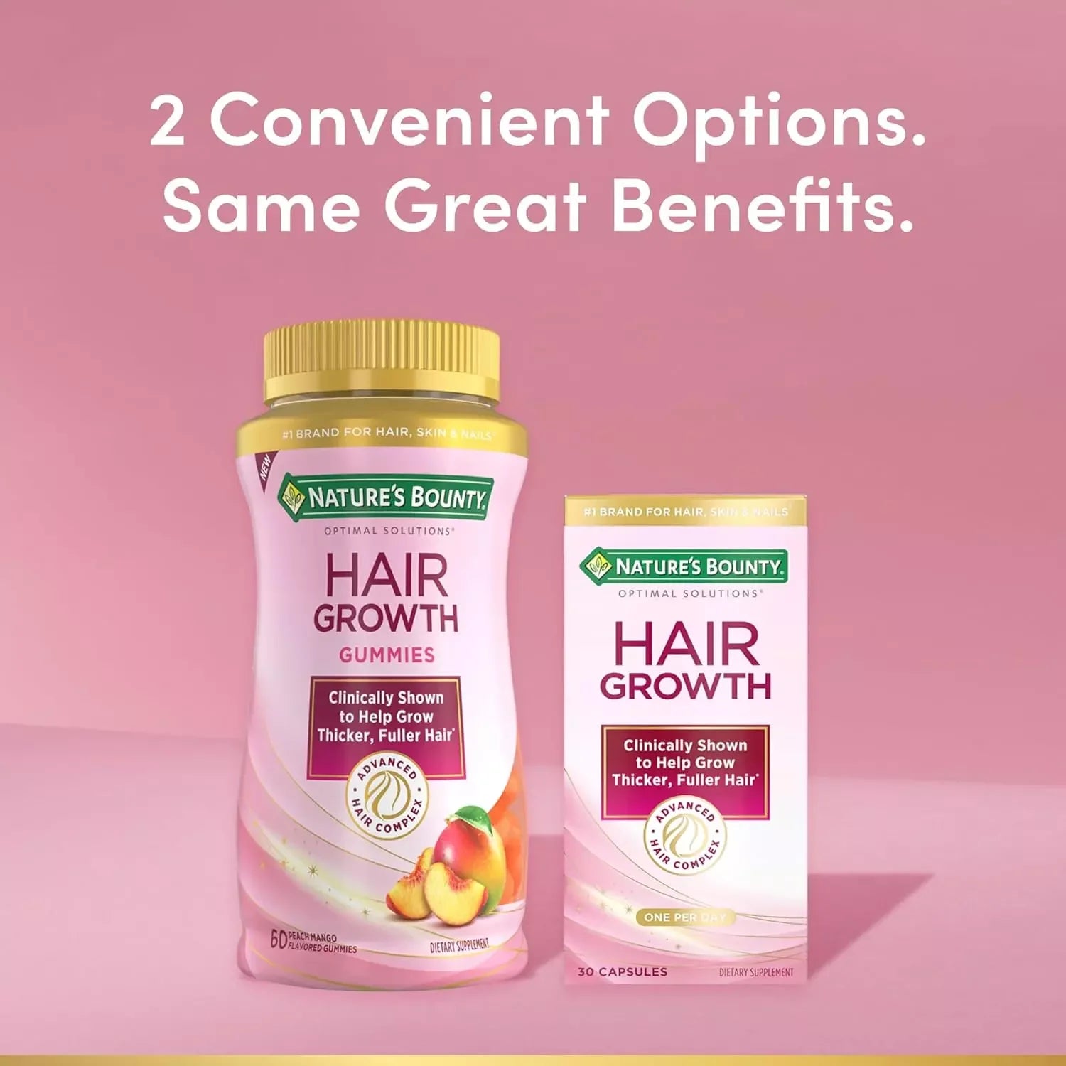 Nature's Bounty Optimal Solutions Hair Growth Gummies – 60 Ct | Biotin & Collagen Support - Exotic Pro