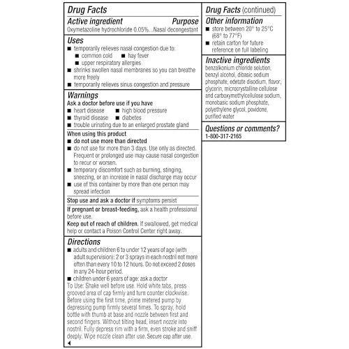 Afrin No Drip Night Nasal Spray, Chamomile, Congestion Relief, 0.5 fl oz - Exotic Pro