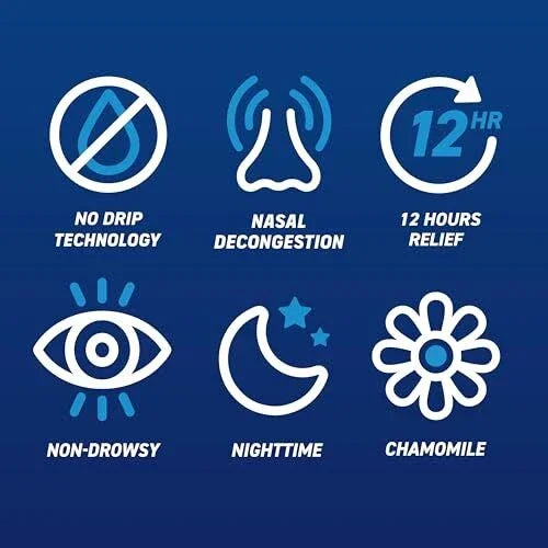 Afrin No Drip Night Nasal Spray, Chamomile, Congestion Relief, 0.5 fl oz - Exotic Pro