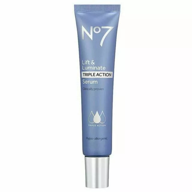No7 Lift & Luminate Triple Action Face Serum with Matrixyl 3000 Plus Collagen Peptides, 1 oz - Exotic Pro